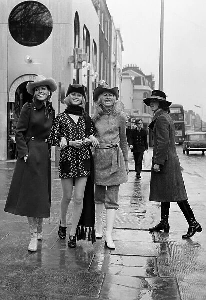 Female fashions for export being modelled on the Kings Road, Chelsea, London