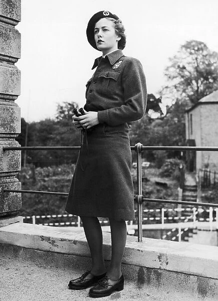 Female member of the Royal Observer Corps, Mrs Garden, wife of a fighter pilot flying