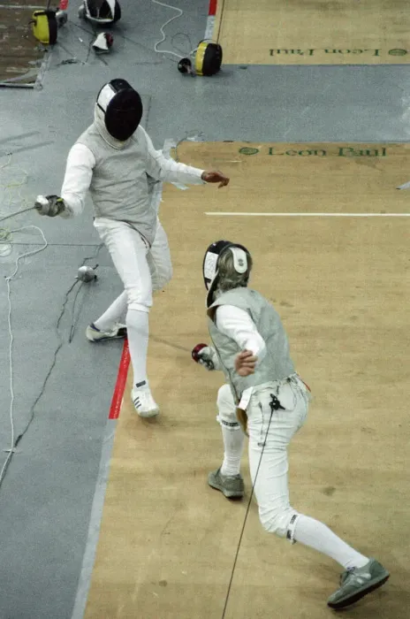 Framed Print : Fencing at the National Indoor Arena. Birmingham, West Midlands. 18th April 1992 Framed Print : Fencing at the National Indoor Arena. Birmingham, West Midlands. 18th April 1992