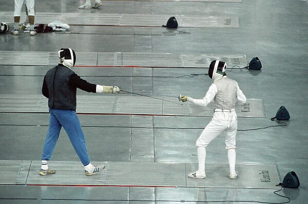 Fencing at the National Indoor Arena. Birmingham, West Midlands. 18th April 1992