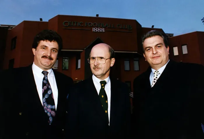 Framed Print : Fergus McCann and Brian Dempsey outside Celtic Park Framed Print : Fergus McCann and Brian Dempsey outside Celtic Park