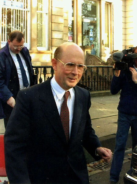 Fergus McCann chairman of Celtic FC leaves the SFA building after losing appeal against