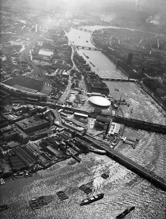 Framed Print : Festival of Britain 1951 An Aerial view of the South Bank site of the Festival of