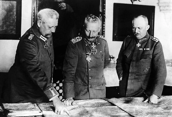 Field Marshal Paul von Hindenburg, (left) Kaiser William II