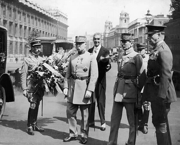 Field Marshal Petain places a wreath at the Cenotaph Circa June 1922