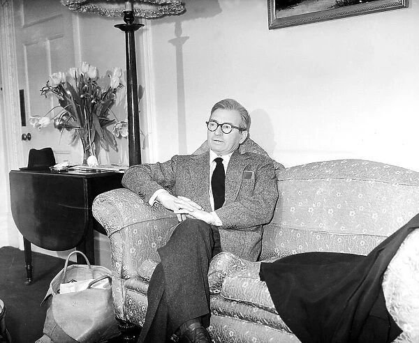 Film actor Claude Rains in his suite at the Connaught Hotel in London March