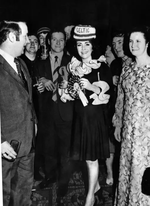 Framed Print : Film actress Elizabeth Taylor, made an honorary Celtic fan after flinging a &pound