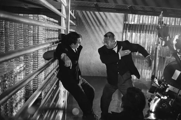 Framed Print : Film Goldfinger 1964 Sean Connery as James Bond 007 fighting with Goldfinger