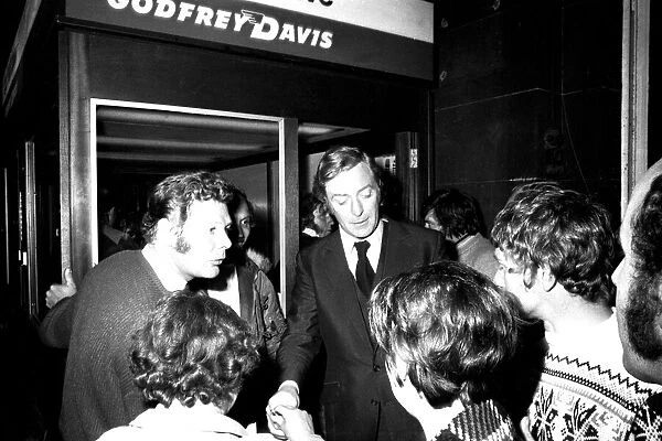 Film legend Michael Caine in Newcastle Central Station during the filming of Get Carter