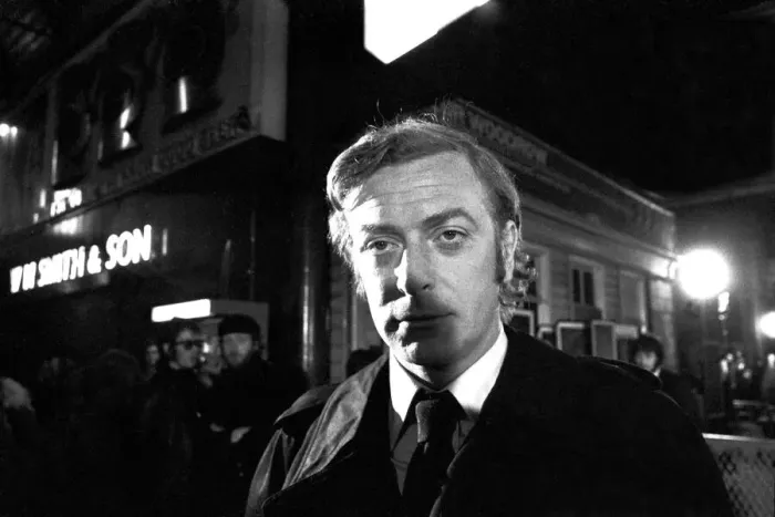 Framed Print : Film legend Michael Caine in Newcastle Central Station during the filming of Get Carter