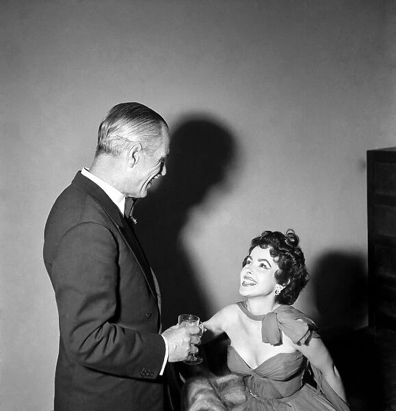 Film Star Mara Lane with Brigadier Soden. June 1953 D4063-003