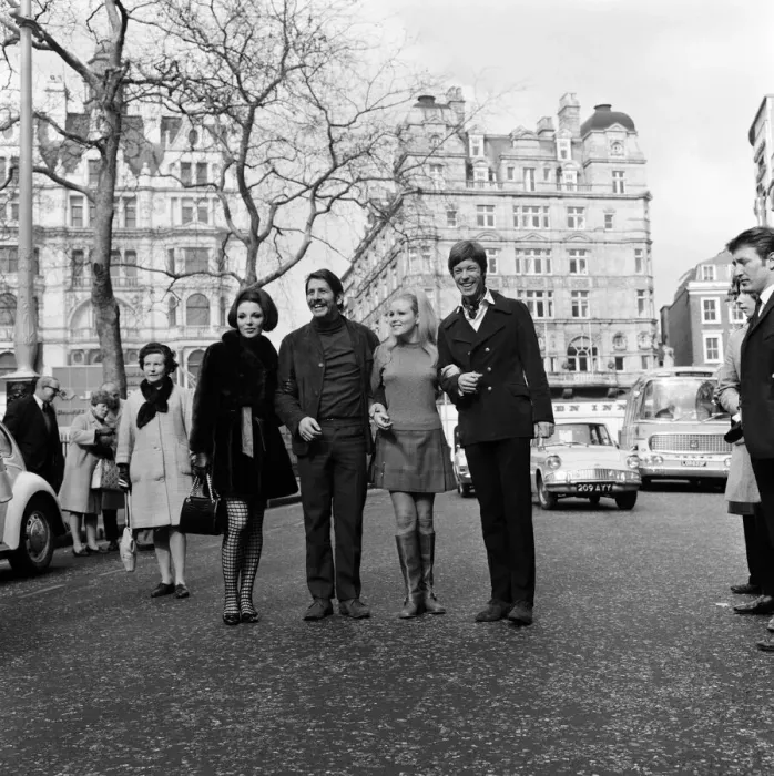 Framed Print : Film stars on a break during rehearsals for a Royal Film Performance of Franco
