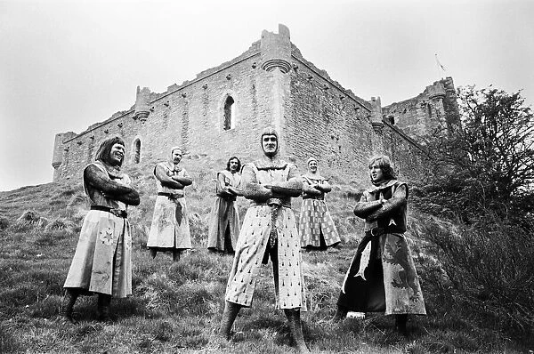 Filming of the British comedy film 'Monty Python and the Holy Grail'
