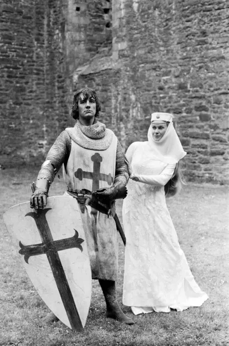 Framed Print : Filming of the British comedy film Monty Python and the Holy Grail