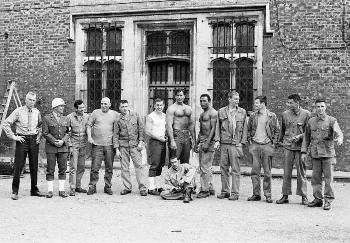 Framed Print : Filming of The Dirty Dozen'on location at the 13th Century Ashridge College Framed Print : Filming of The Dirty Dozen'on location at the 13th Century Ashridge College