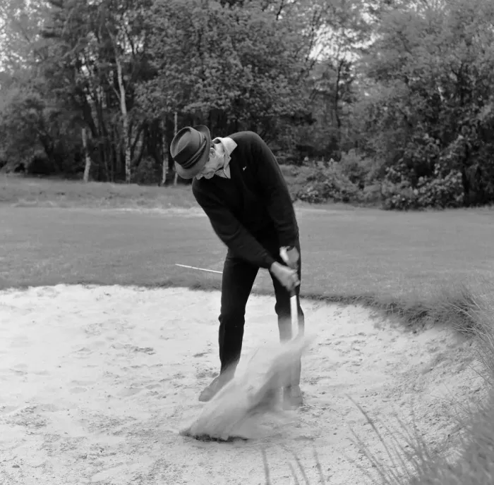 Framed Print : Filming the golf scene for Goldfinger'at Stoke Park golf course near Stoke