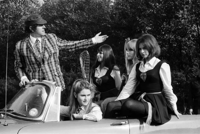 Framed Print : The filming of The Great St Trinians Train Robbery Framed Print : The filming of The Great St Trinians Train Robbery