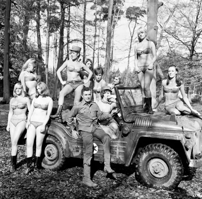 Framed Print : Filming, The Magnificent Two, on location in Black Park Country Park, Wexham