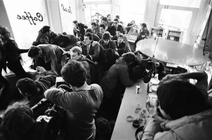 Framed Print : Filming of Quadrophenia in Brighton, based on the Mods and Rocker battles of the mid Framed Print : Filming of Quadrophenia in Brighton, based on the Mods and Rocker battles of the mid