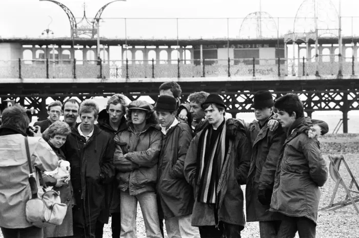 Framed Print : Filming of Quadrophenia in Brighton, based on the Mods and Rockers battles of the mid Framed Print : Filming of Quadrophenia in Brighton, based on the Mods and Rockers battles of the mid