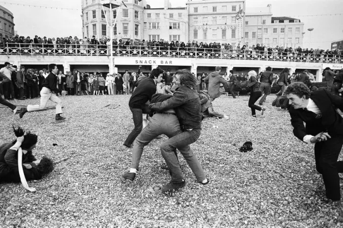 Framed Print : Filming of Quadrophenia in Brighton, based on the Mods and Rockers battles of the mid