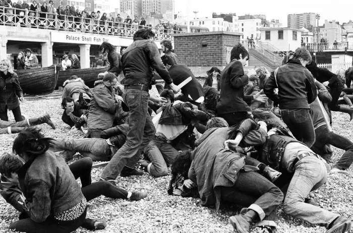 Framed Print : Filming of Quadrophenia in Brighton, based on the Mods and Rockers battles of the mid