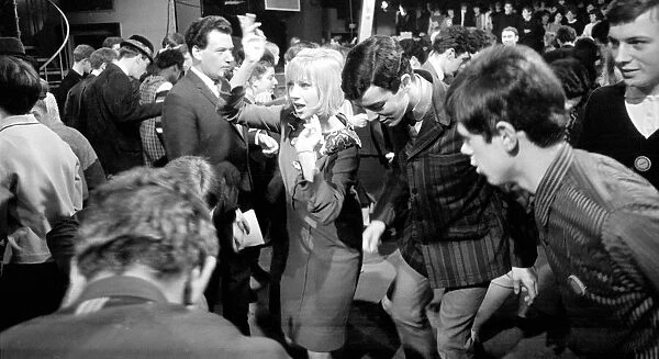 Filming on the set of Ready Steady Go! February 1964