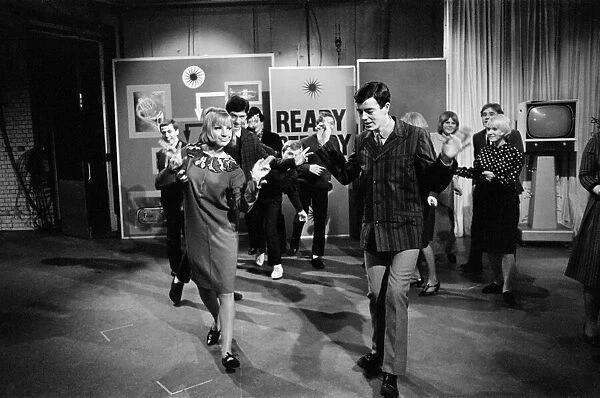Filming on the set of Ready Steady Go! February 1964