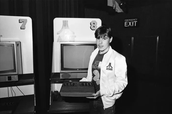 Framed Print : The final of the Atari video games, in London. The winner is Craig Heap aged 16 Framed Print : The final of the Atari video games, in London. The winner is Craig Heap aged 16