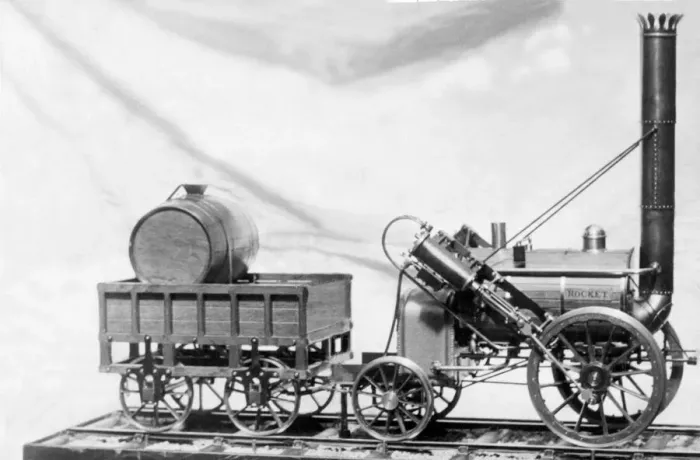 Framed Print : A fine model of the famous George Stephenson locomotive Rocket