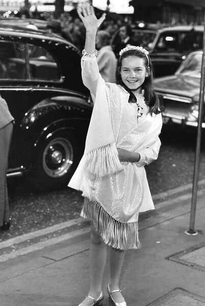 Fiona Fullerton child actress arriving at film premiere aged 11 - 4th June 1969