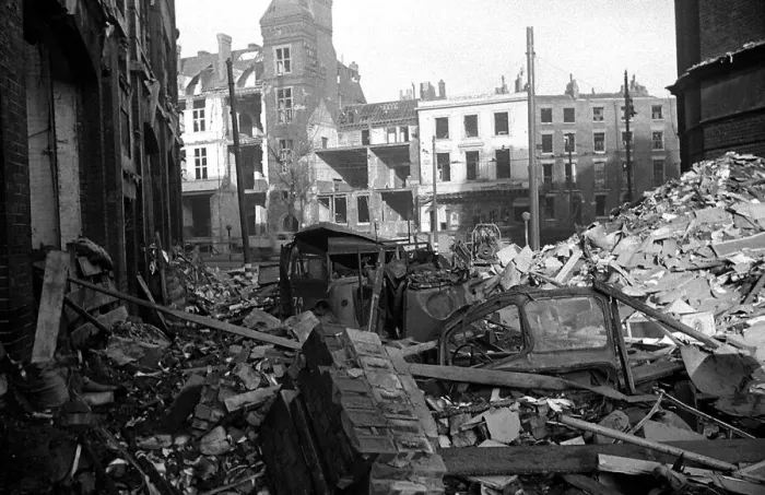 Framed Print : Fire appliances trapped and burnt on night of H. E. Fire blitz December 1940 Framed Print : Fire appliances trapped and burnt on night of H. E. Fire blitz December 1940