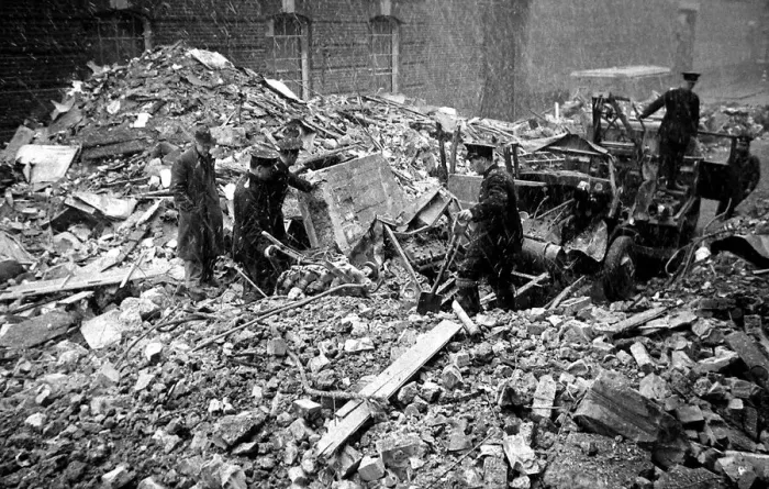 Framed Print : Fire appliances trapped and burnt on night of H. E. Fire blitz December 1940 Framed Print : Fire appliances trapped and burnt on night of H. E. Fire blitz December 1940
