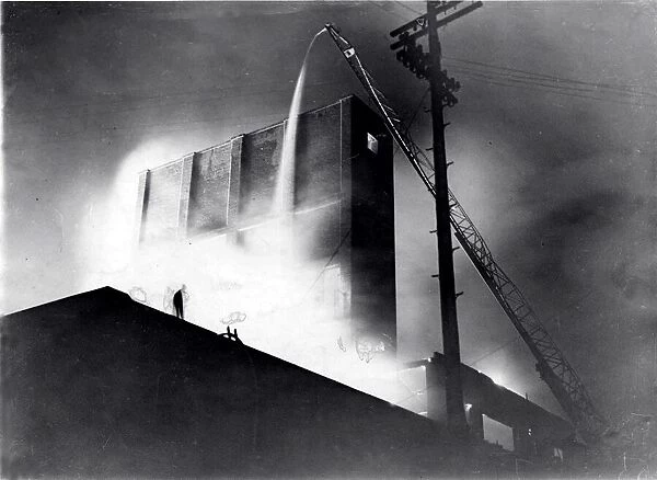 A fire blazes at the Cold Storage building, Adam Street, Cardiff
