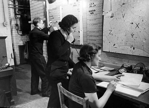 Fire fighting in World War Two - The local control rooms. October 1940