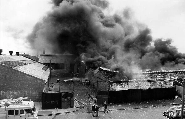 Fire at packing plant, Govan, Glasgow, June 1984