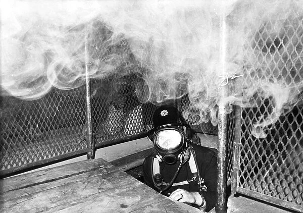 A firefighter being trained in the new 'gas chamber'