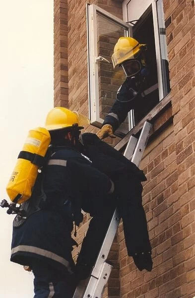Firefighters practice rescue routines in a training exercise at Hexham Fire Station