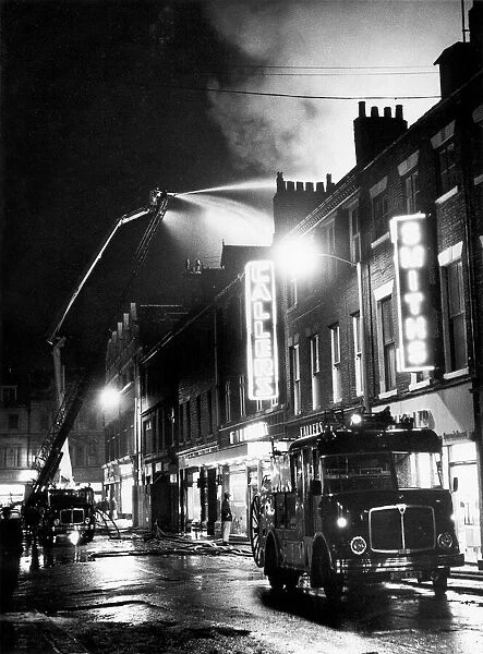 Firefighters tackle a fire at Callers furniture store on Northumberland Street in