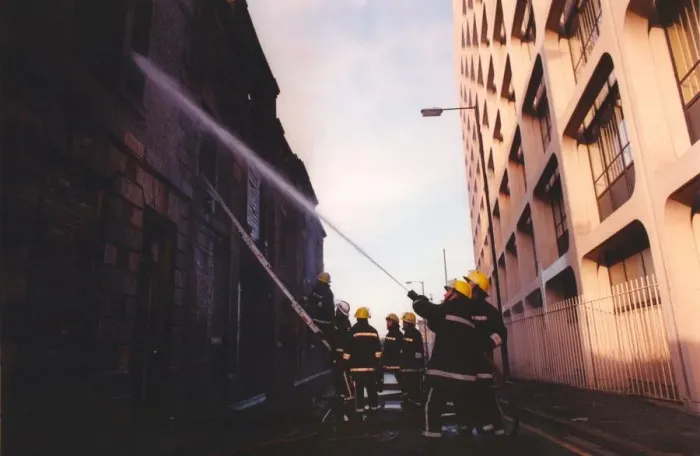 Framed Print : Firefighters tackle a warehouse blaze in Newcastle Framed Print : Firefighters tackle a warehouse blaze in Newcastle