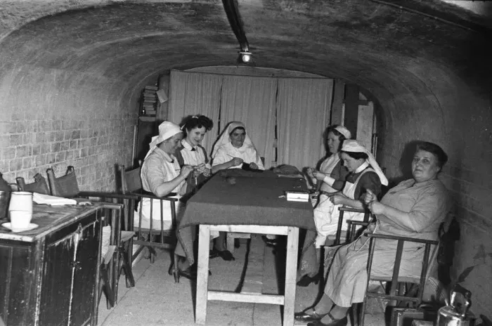 Framed Print : A First Aid Post at Dover dug into the white cliffs. 22nd February 1945 Framed Print : A First Aid Post at Dover dug into the white cliffs. 22nd February 1945