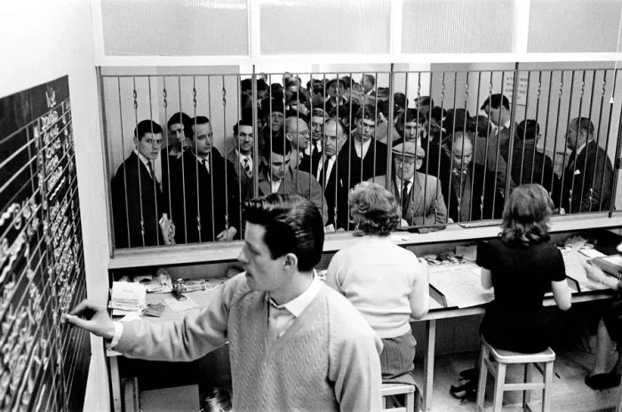 Framed Print : The first day for betting shops in London following the introduction of the new Betting Framed Print : The first day for betting shops in London following the introduction of the new Betting