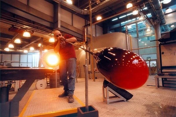 The first day of glass blowing at the Nationa Glass Centre, Sunderland in June 1998