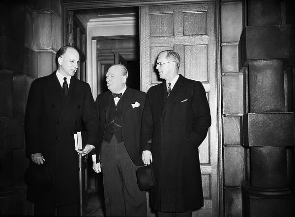 First Lord of the Admiralty Winston Churchill with American governement offial