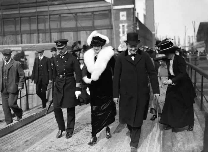 Framed Print : First Lord of the Admiralty Winston Churchill arriving for the launching of