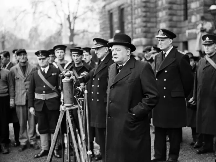 Framed Print : First Lord of the Admiralty Winston Churchill inspecting sailors from HMS Hardy on Horse Framed Print : First Lord of the Admiralty Winston Churchill inspecting sailors from HMS Hardy on Horse