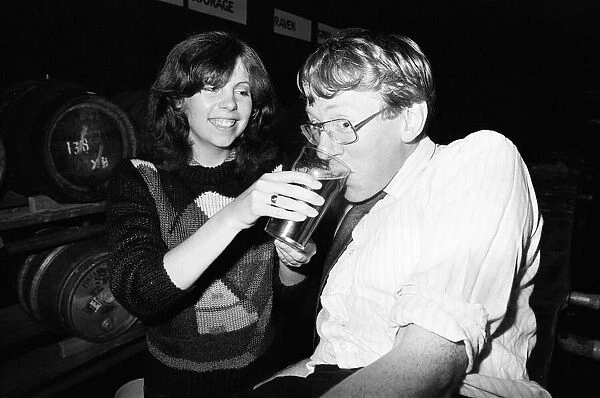 The first pints are poured at The Hexagon Beer Festival, Reading, August 1980
