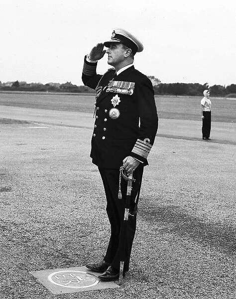 First Sea Lord of the Admiralty Earl Mountbatten visiting the RNAS at Lee On Solent 1955