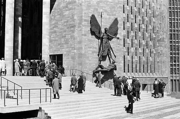 The first service takes place in the new Coventry Cathedral. May 1962