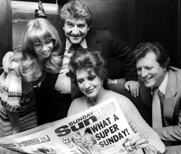 Framed Print : Among the first to get a sneak preview of the new look Sunday Sun were four famous faces